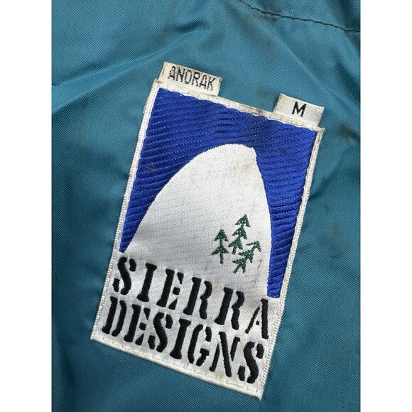 Vintage Sierra Designs Anorak Jacket M Teal Purple 90s Pullover Hooded - Picture 12 of 14